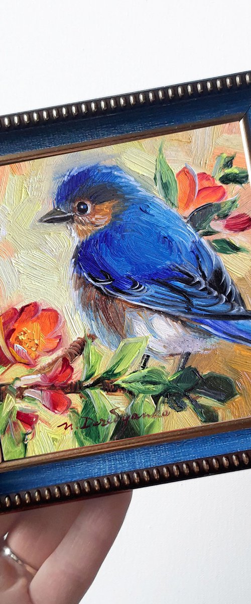 Bluebird on branch by Nataly Derevyanko