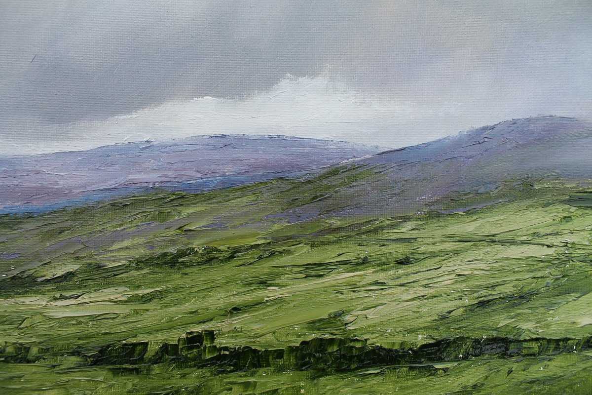 Impressionistic Landscape Oil Painting By John Halliday, 16 X 12, Break In The Clouds., Original Artwork