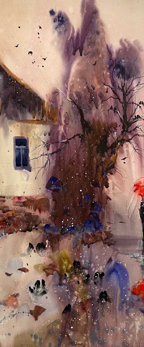 Sold Watercolor “Only love matters...II” ” perfect gift by Iulia Carchelan