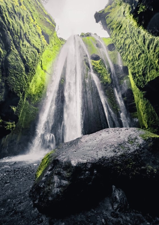 THE  GLJUFRAFOSS WATERFALL