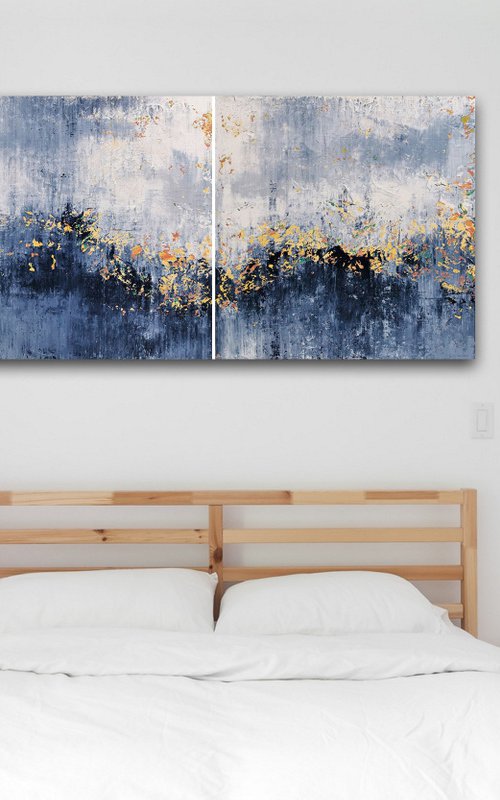 200x100cm. / abstract painting / Abstract 2139 by Alex Senchenko