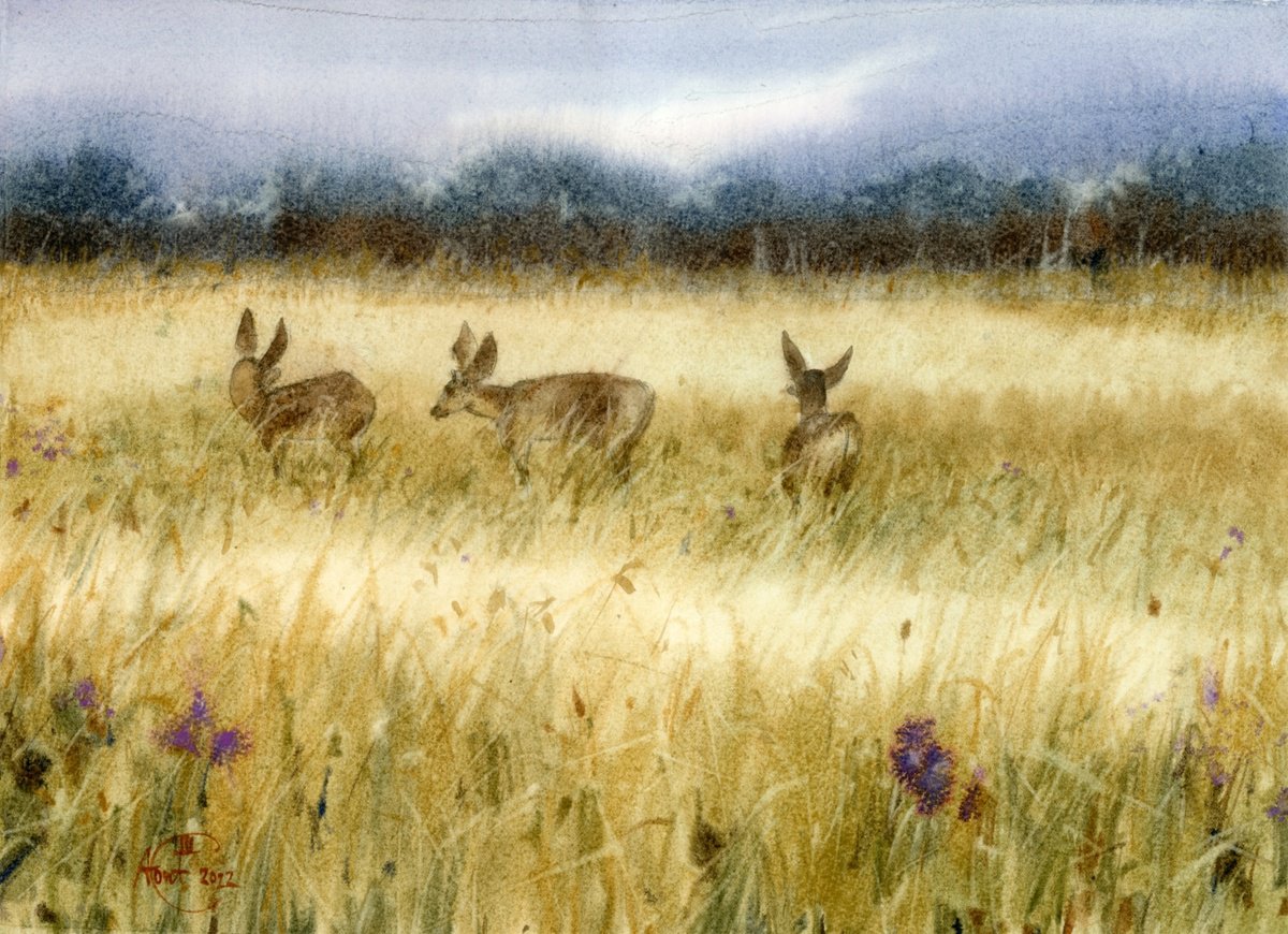 Impressionistic Landscape Watercolour By Tatyana Tokareva, 15 X 11", Before The Storm, 1., Original Artwork