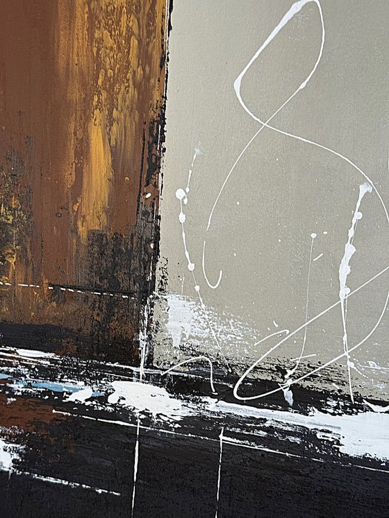 Parallel Balance Large Abstract Diptych