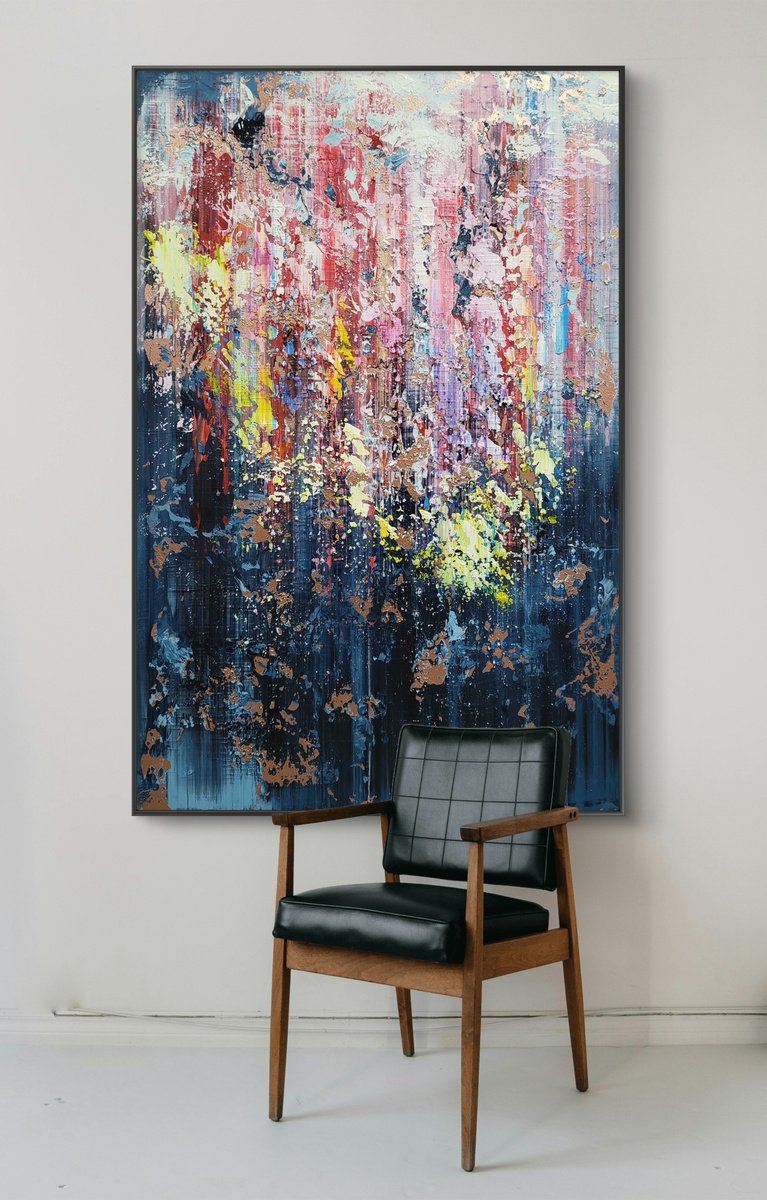 Abstract Acrylic Painting By Alex Senchenko, 39 X 59, Abstract 2453, Original Artwork