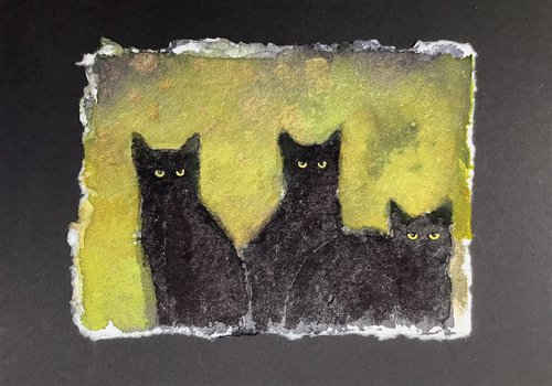 3 CHATS NOIRS by Eva Fialka