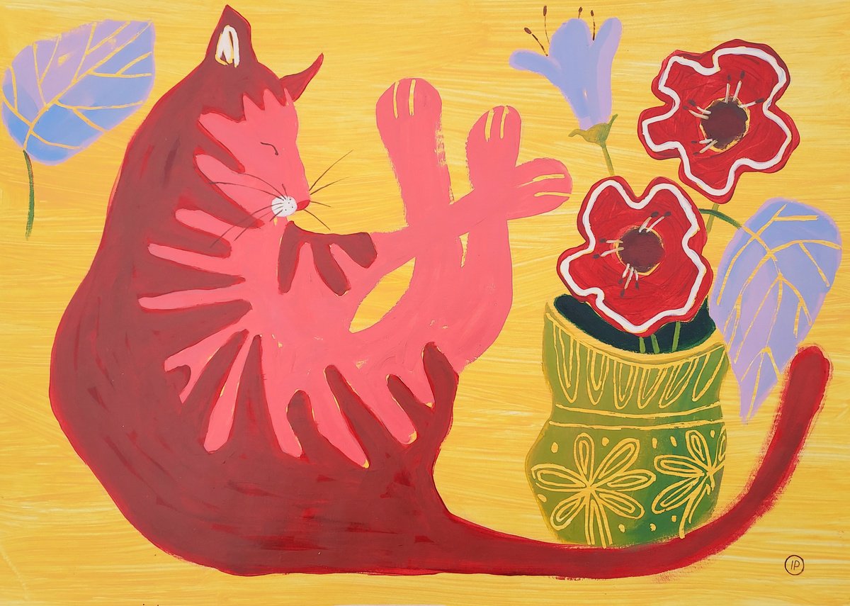 Impressionistic Animal Acrylic Painting By Irina Plaksina, 23 X 17, Grandma