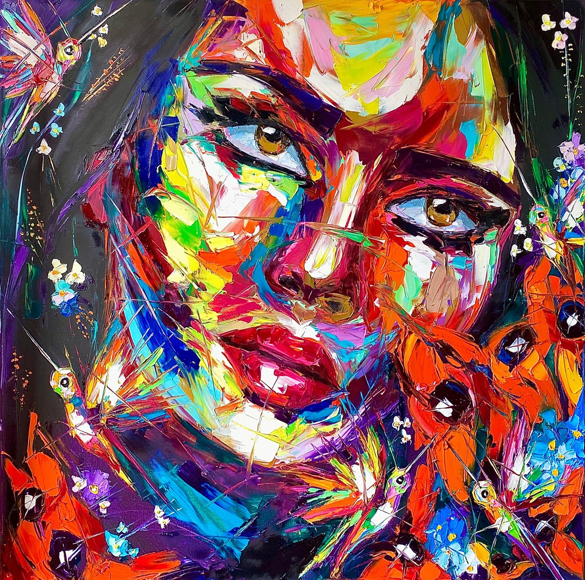 Expressive Oil Painting , Autumn Symphony By Lina Redford, 31 X 31, Artwork For Sale On Artfinder
