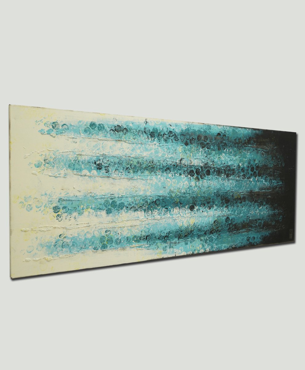 Stream Boiling Bubbles Blue by Ronald Hunter
