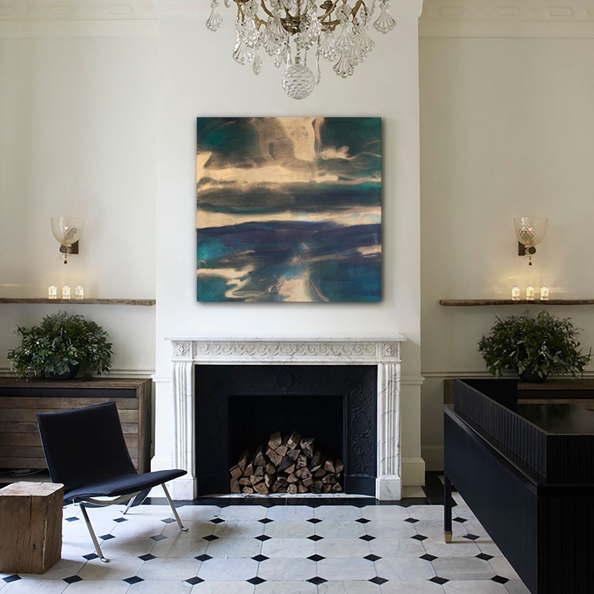 Abstract Acrylic Painting By Rokas Berziunas, 35 X 35", No. 374 (90X90), Original Artwork