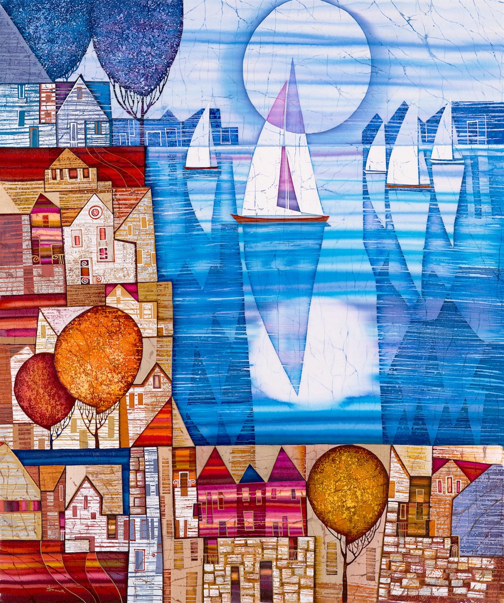 Organic Landscape Acrylic Painting By Julia Ismambetova, 24 X 31", Allure, Original Artwork