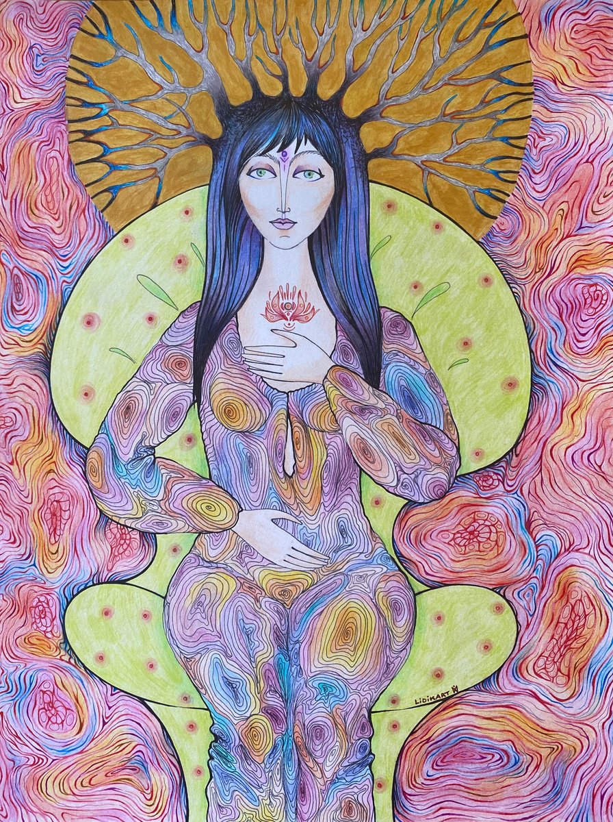 Surrealistic Drawing , Find The Power Inside Of You By Lidia Matviyenko /Lidikart/, 12 X 17, Artwork For Sale On Artfinder