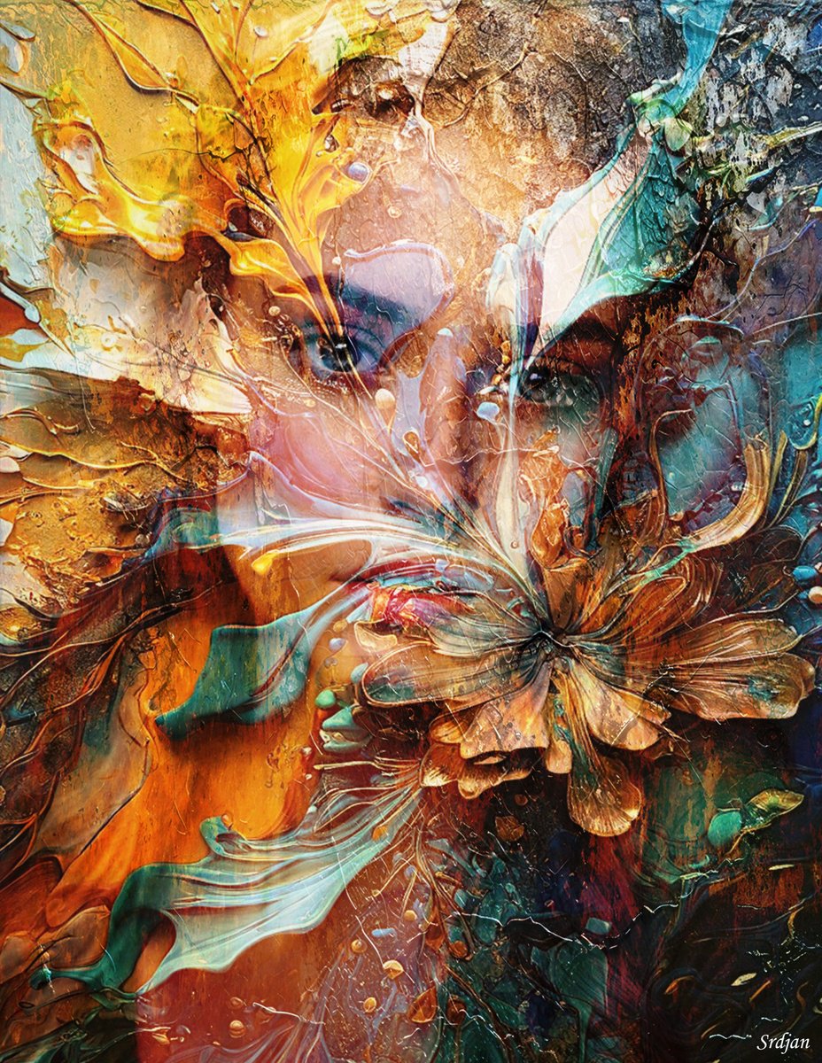 Illustrative Portrait Photograph By Srdjan Jevtic, 30 X 39", Soulmate, Original Artwork