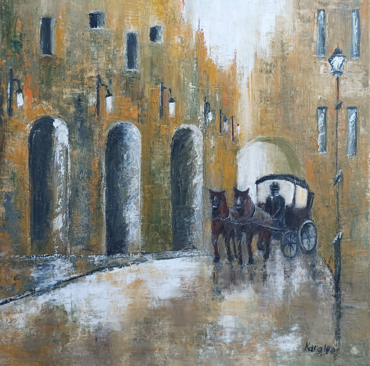 A carriage on the street by Maria Karalyos