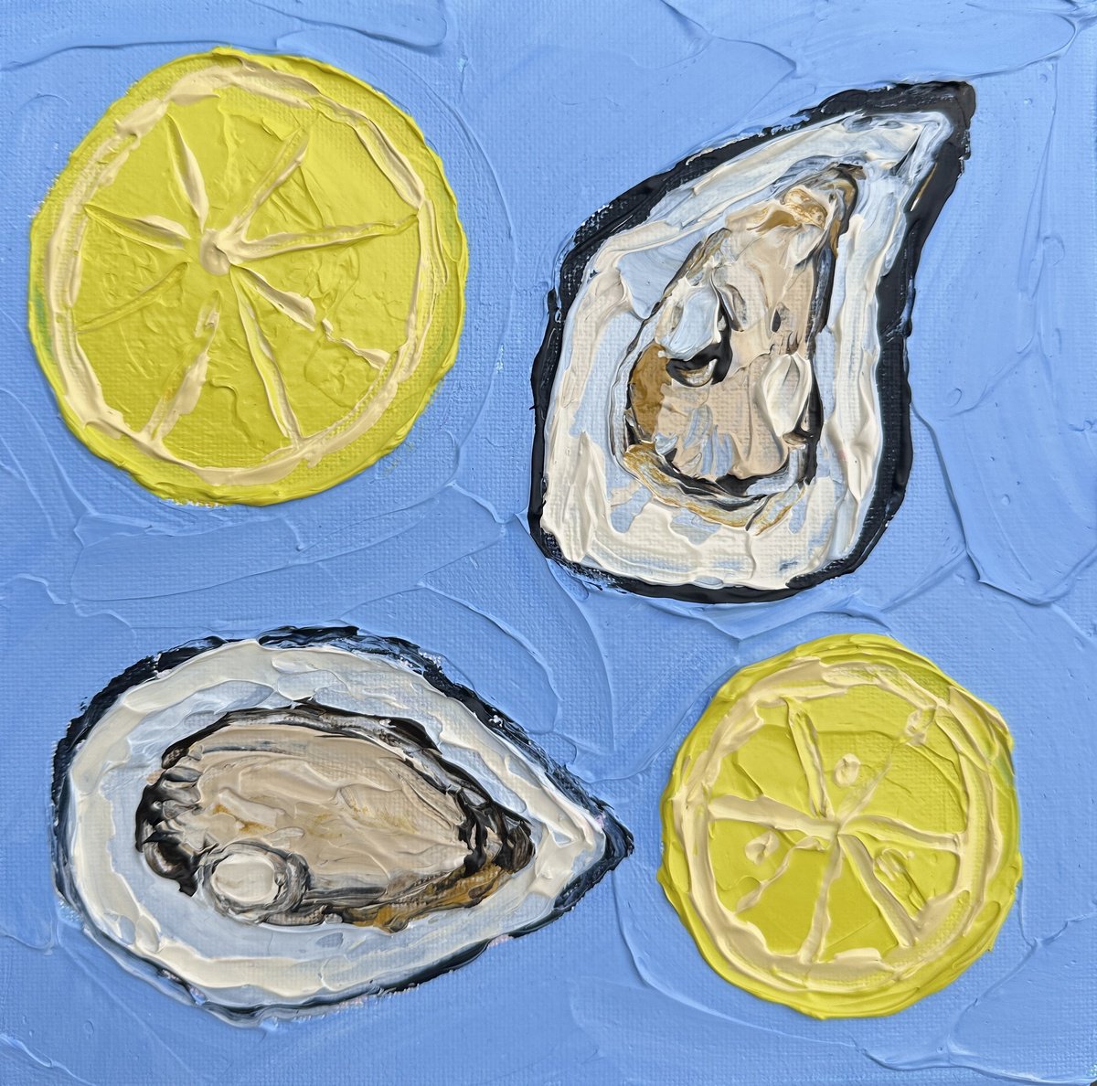  Lemons And Oysters By Guzaliya Xavier, 8 X 8, Artwork For Sale On Artfinder