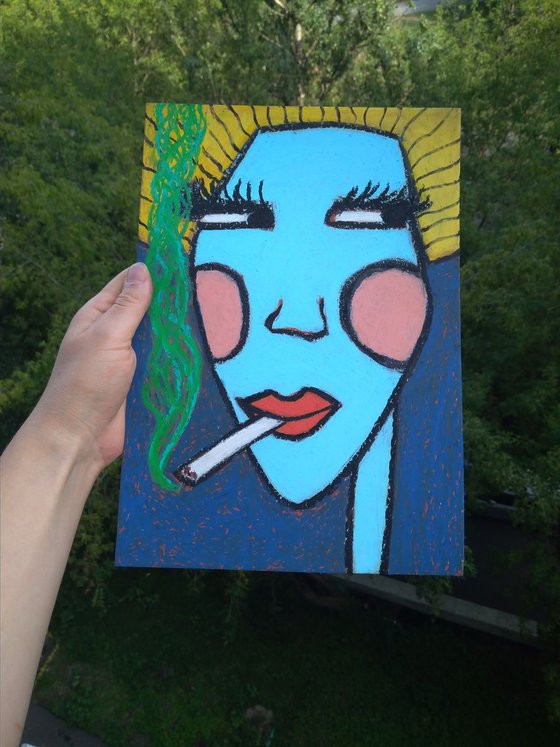 Sky blue smoker