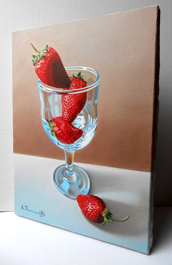 Still Life with Strawberries in a Glass