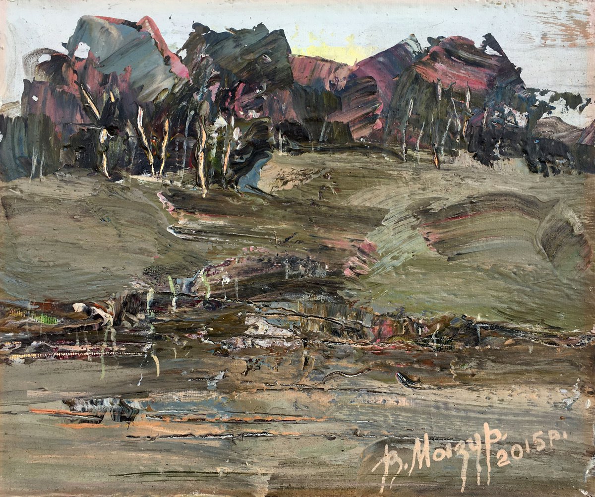 Impressionistic Abstract Oil Painting By Volodymyr Mazur, 11 X 9", Cold Snap, Original Artwork