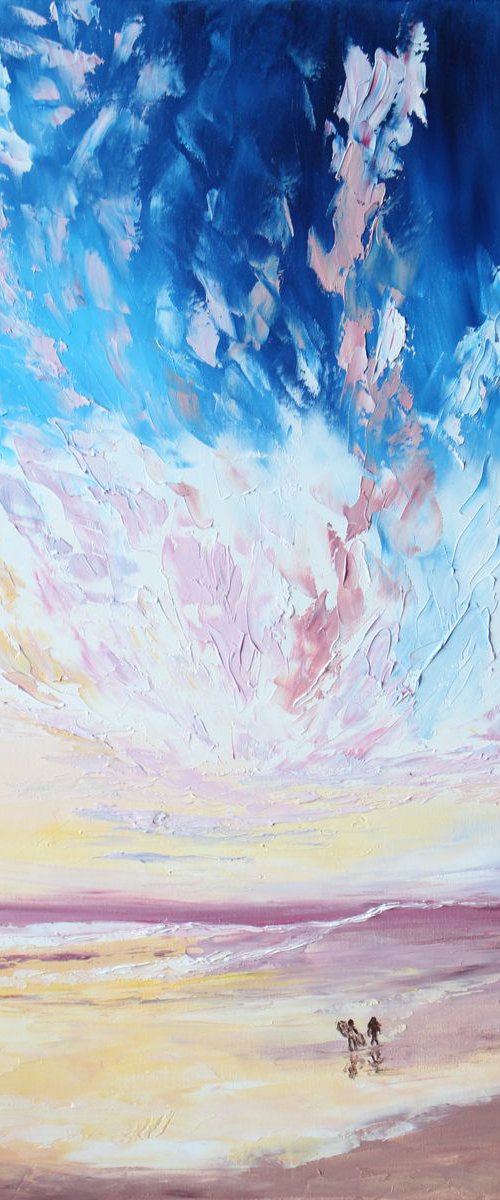 PEACEFUL BEACH, 50X70 CM by Anastasiia Novitskaya