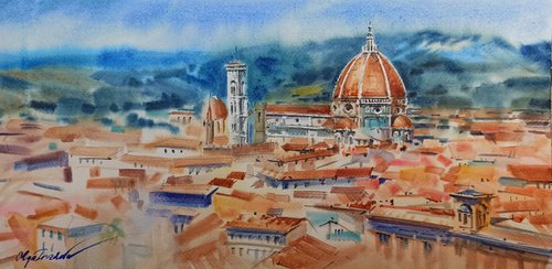 Panoramic view of Florence by Olga Drozdova