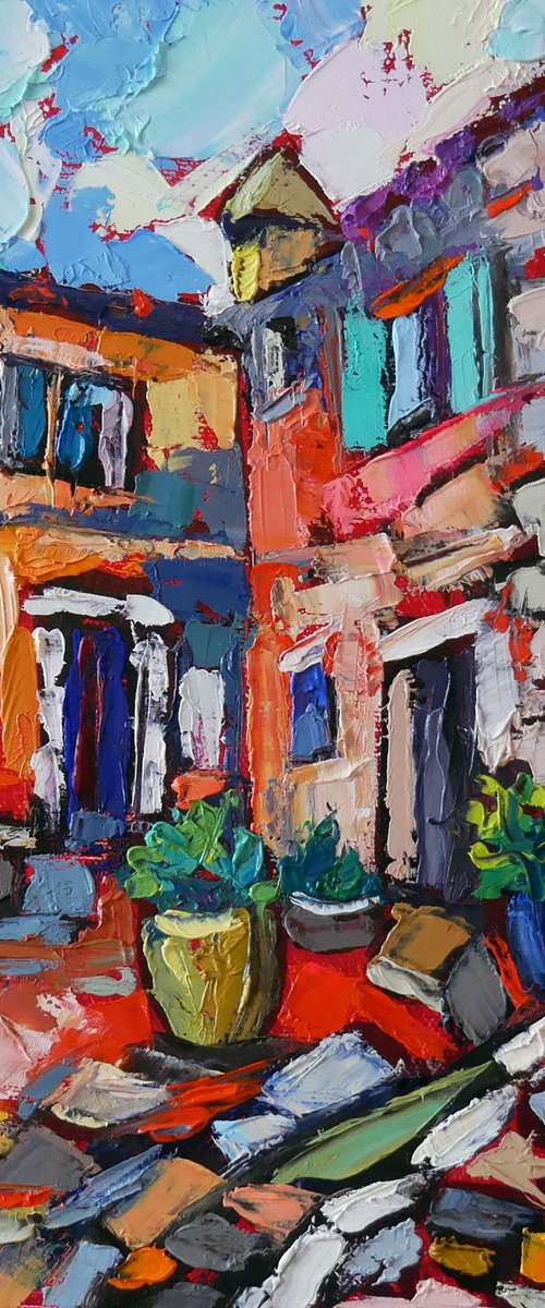 Eze Village Tapestry by Elizabeth Elkin