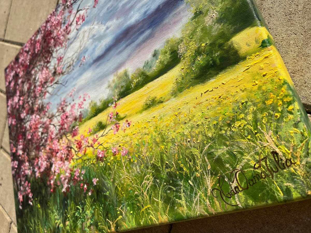 Photorealistic Landscape Oil Painting By Oana Voda, 16 X 12", Waiting For The Storm, Original Artwork