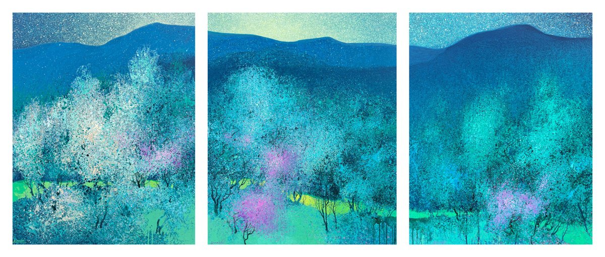 Impressionistic Landscape Acrylic Painting By Andrii Kovalyk, 96 X 39, Secrets Of The Soul