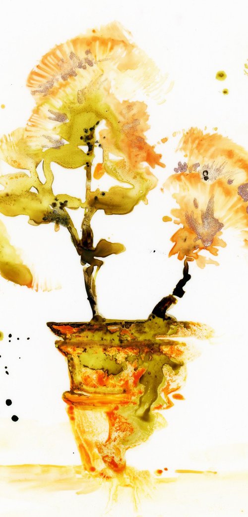 Pot and Orange Flowers by Alex Tolstoy