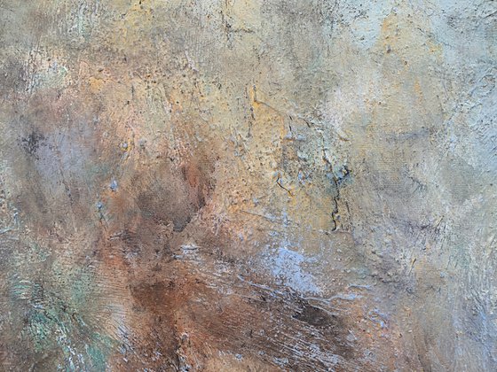 71''x 35''(180x90cm), Magnificent Earth 61, rust copper gold brown shades urban ,shabby chic ready to hang, colorful canvas art  - xxxl art - abstract art painting- extra large art- mixed media