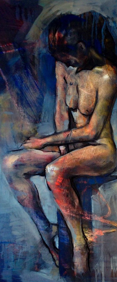 Nude on a Stool by Anthony Barrow BA(Hons) Fine Art