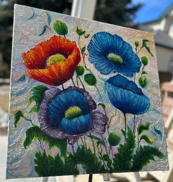 Poppy Dream in Blue and Red