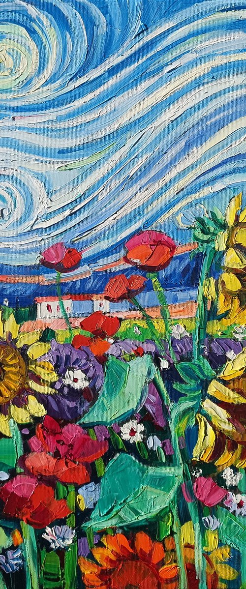 Summer fields under Gogh sky by Vanya Georgieva