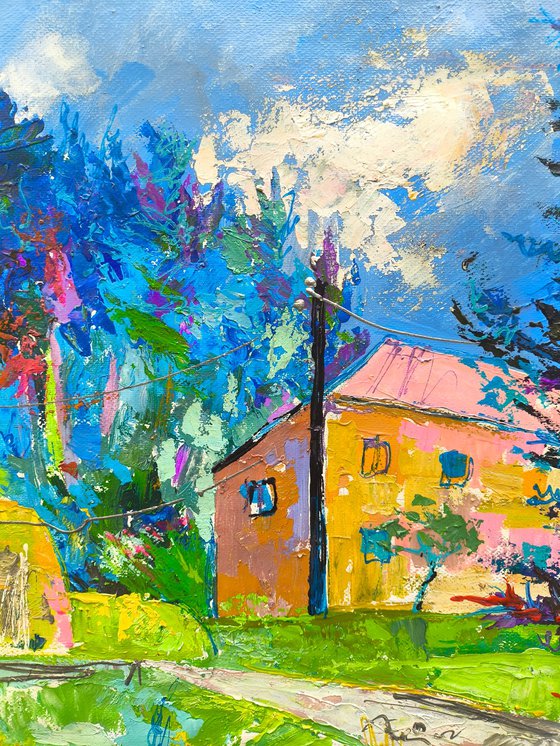 Pink Roof, Green Fields