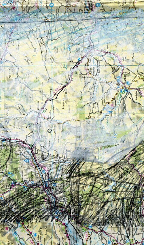 Roadless Map, Cambrian Mountains by Elizabeth Anne Fox