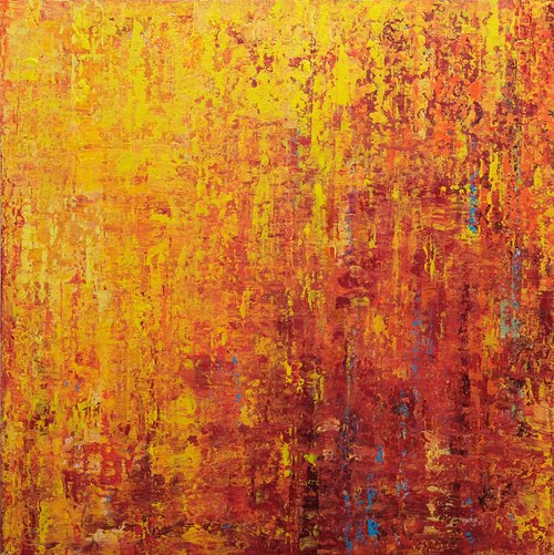 Yellow Abstract Painting V by Behshad Arjomandi