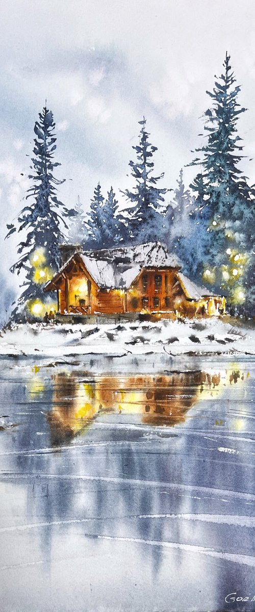 Winter wonderland by the lake by Eugenia Gorbacheva