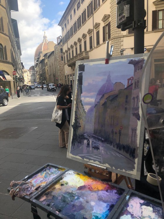 Pioggia a Firenze, Plein Air