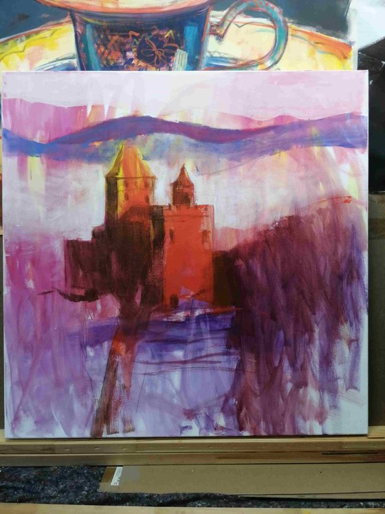 Landschaft Burg Berwarstein Süddeutschland