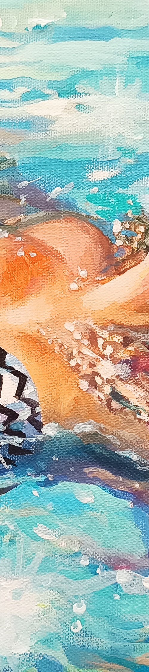 Tranquillity. Swimmer paining by Olga Lomax