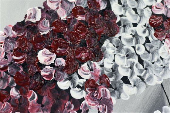 Hydrangea II - Abstract acrylic painting, Abstract Flowers