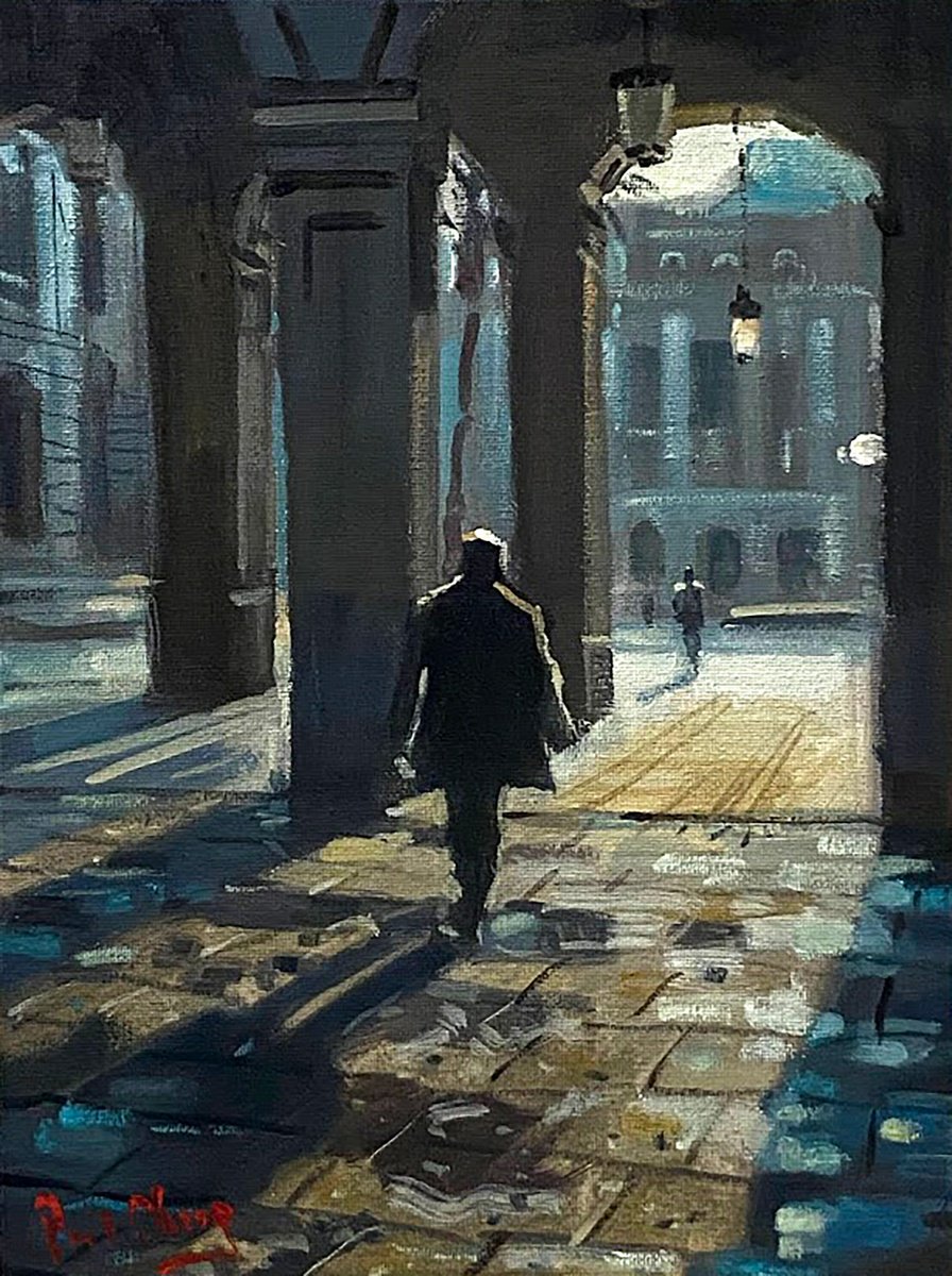 Impressionistic Cityscapes Oil Painting By Paul Cheng, 9 X 12", Quiet Morning Sunlight, Original Artwork