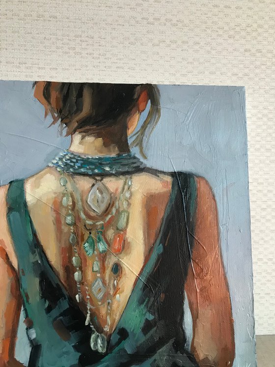 Woman from back  22x22cm