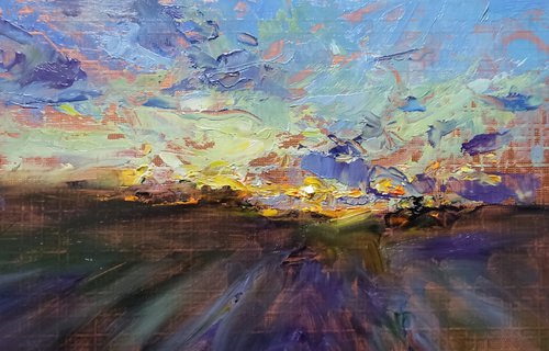 Sunset On The Lavender Field by HELINDA (Olga Müller)