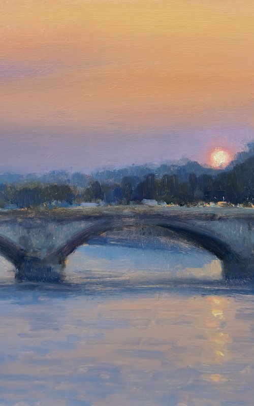 Sunset Over The Durance River by Pascal Giroud