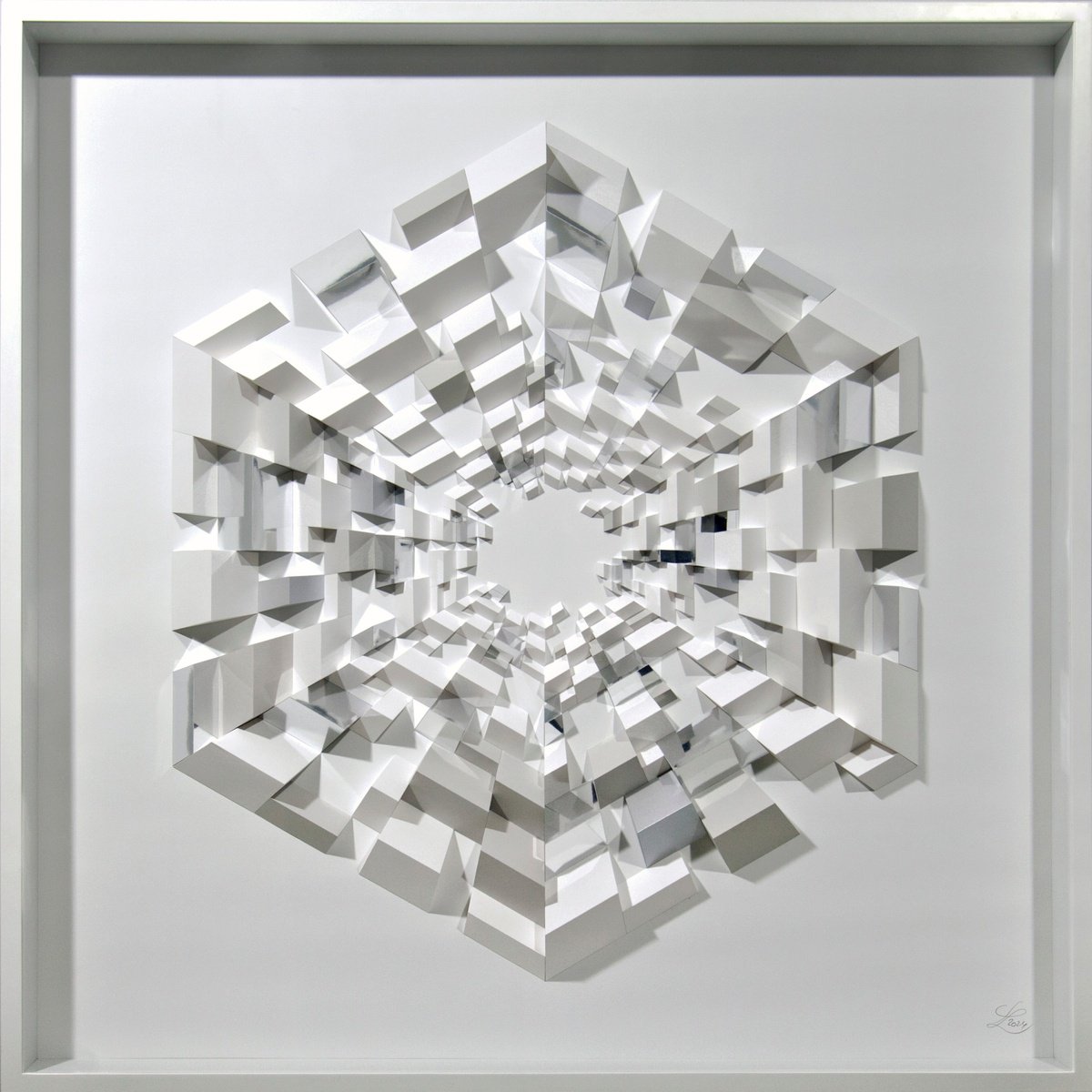 Geometric Abstract Relief By Letovbarski Artlab, 41 X 41", Mirage #9, Original Artwork