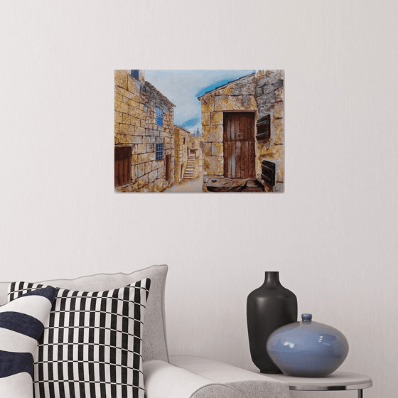 Sunny Street of the Greek city