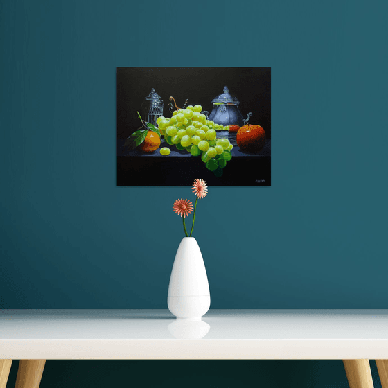 Grapes and silverware