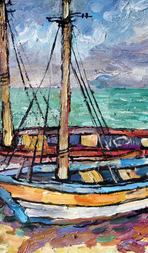 Boats Before the Storm by Nikifor Swiristuhin