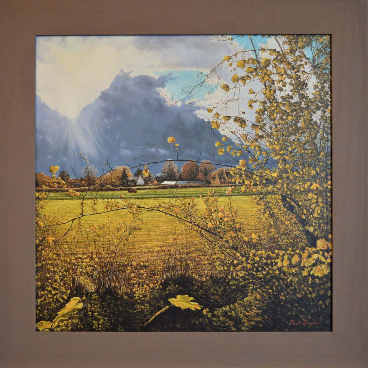 Landscape Oil Painting By Paul Simpkins, 19 X 19", Westonbirt Autumn, Original Artwork