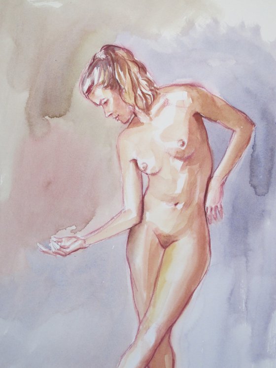 Standing female nude