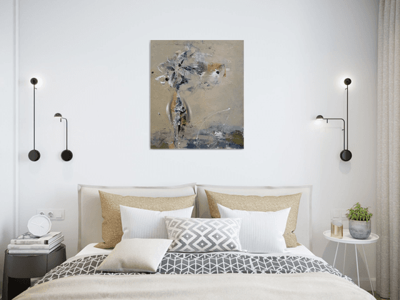 Ghostly Warm Greys Abstract Still Life By O KLOSKA